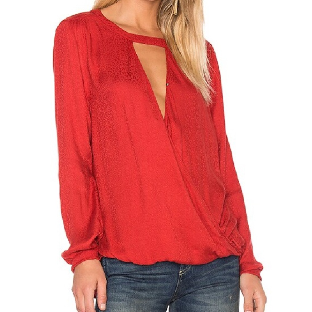 Viscose Long Sleeve Blose with Snap closure in back | Small